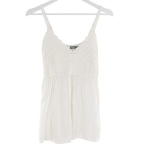 Earthbound Trading‎ Co Cami Top Crochet Knit Bodice Small White